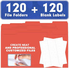 File Folder, HERKKA 120 Pack 1/3 Cut Tab File Folders, File Folders Great - Image 5