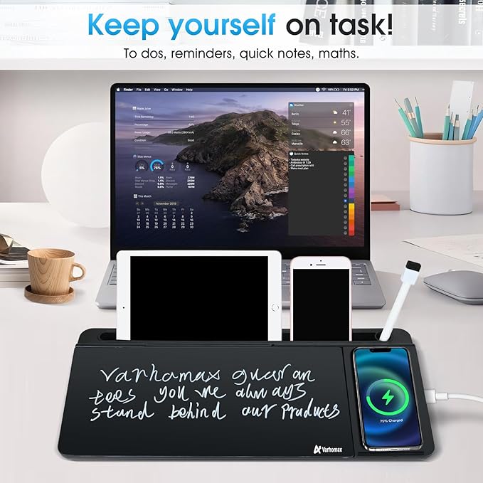 Varhomax Glass Desk Whiteboard Black - Image 7