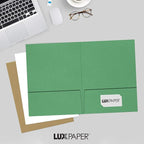 LUXPaper 9" x 12" Presentation Folders | Two Pocket | Holiday Green | 100lb. - Image 6