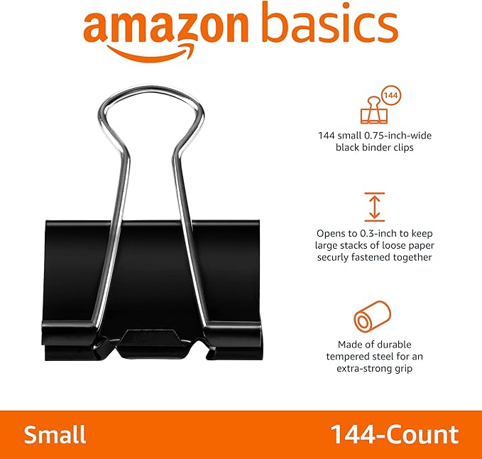 Amazon Basics Sturdy Binder Clips - Image 2