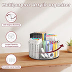 Absonic 2 Pack Acrylic Pen Organizer, 360 Rotating Clear Colored Pen and Pencil - Image 2