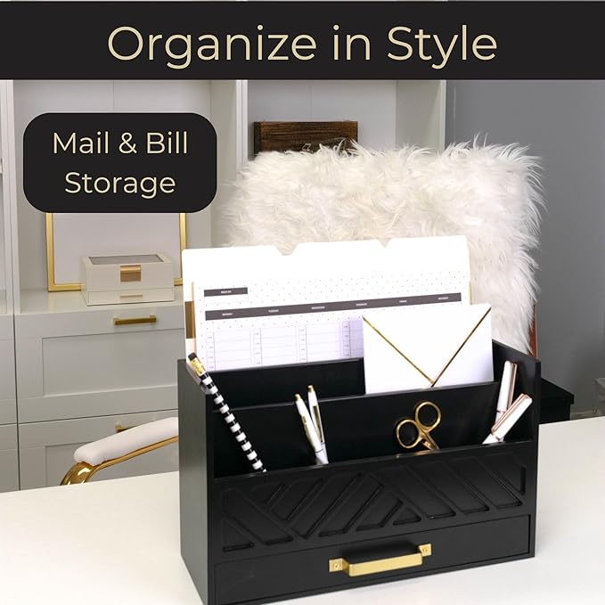 BLU MONACO | Wooden Mail Organizer - Image 2