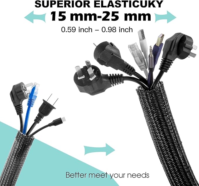 AGPTEK Cable Sleeve Cover, 20ft - Image 2