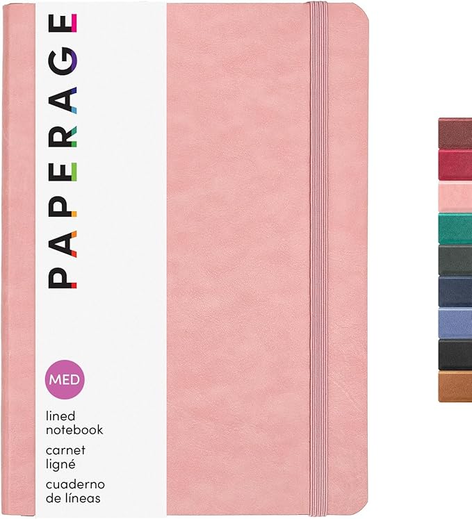 PAPERAGE Softcover Lined Journal Notebook, 160 Pages, Medium College Ruled by PAPERAGE