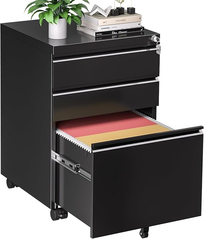 INTERGREAT 3 Drawer File Cabinet, Metal Filling Cabinets by INTERGREAT