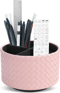 Hennaja Round Leather Art Supply Organizer, Remote Control Holder, 360 Degree by Hennaja