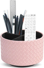 Hennaja Round Leather Art Supply Organizer, Remote Control Holder, 360 Degree by Hennaja