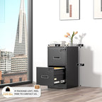 INTERGREAT 2 Drawer File Cabinet, Lockable Vertical File Office Cabinet - Image 4