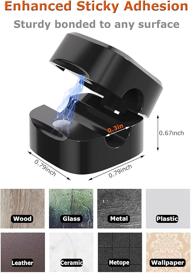 Magnetic Cable Clips, Adjustable Cord Holder Management, Adhesive Wire Keeper - Image 4