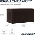 Suncast 80-Gal. Waterproof Resin Large Outdoor Patio Deck Box - Image 3