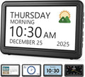 Clock with Day and Date for Elderly, 12 Display Modes, Dimmable Dementia by Roxicosly