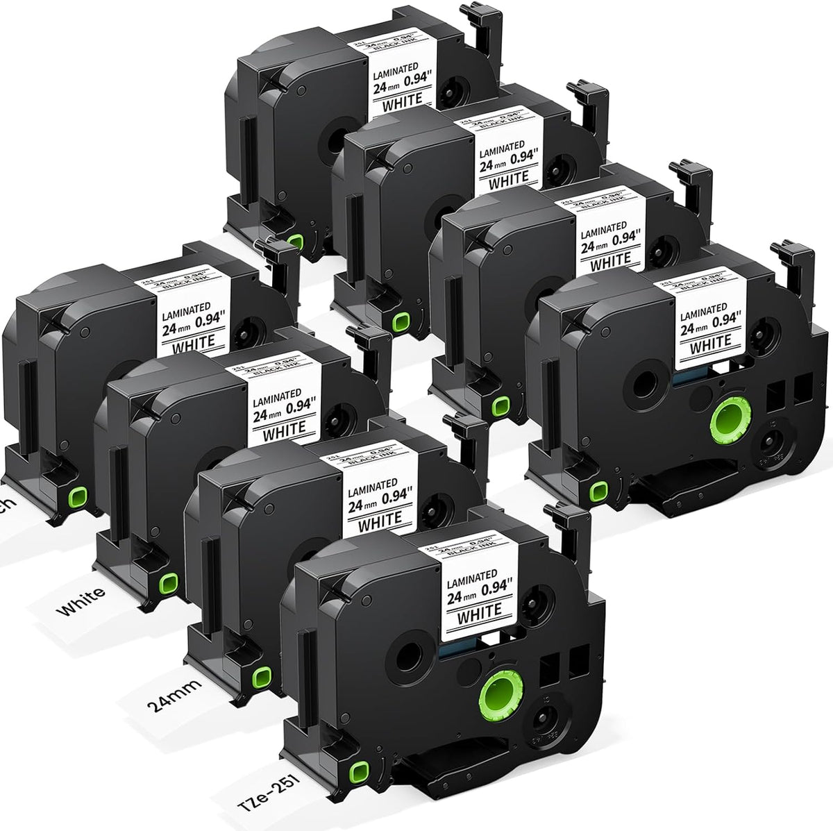 Labelife 8-Pack TZe-251 TZe TZ Tape 24mm 0.94 Compatible