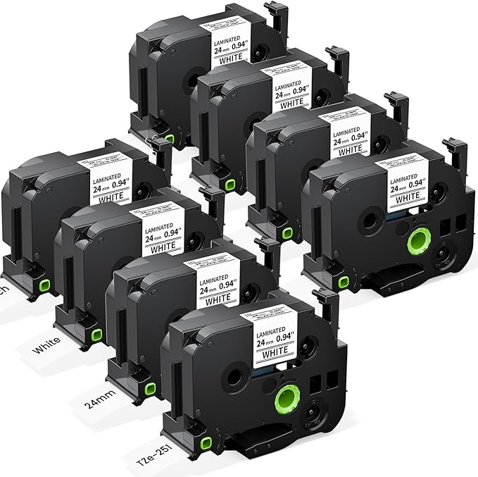 Labelife 8-Pack TZe-251 TZe TZ Tape 24mm 0.94 Compatible by Labelife