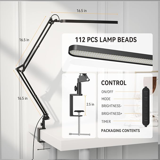 SKYLEO Desk Lamp for Home Office, Eye Comfortable LED Desk Light for Long Hours - Image 3