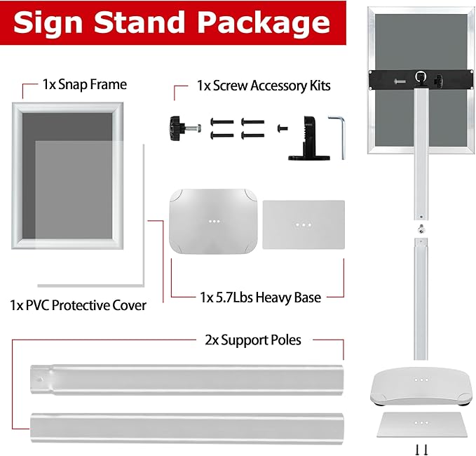 VAIIGO Heavy Duty Standing Sign Holder 11x17 Inch - Image 8