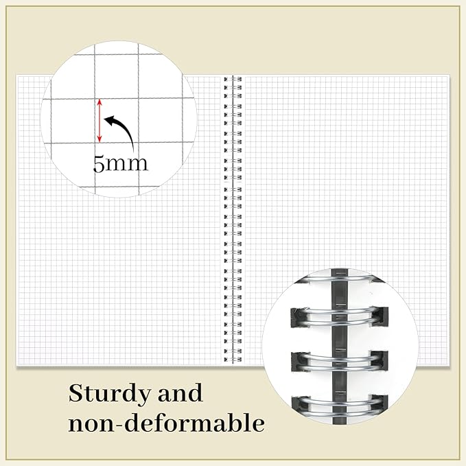 BESARME 80 Sheets Graph Paper Spiral Notebook 8.5" × 11" - Image 2