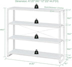 HCHQHS Bookshelf, 4-Tier Industrial Bookcase, Freestanding Tall Bookshelves - Image 3