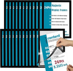 JIUYE 24Pcs 8.5x11 Magnetic Sign Holder Wall Mount, Self-Adhesive Plastic by JIUYE