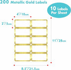200 PCS Gold Metallic Name Labels, Blank Name Tag Stickers - Image 2