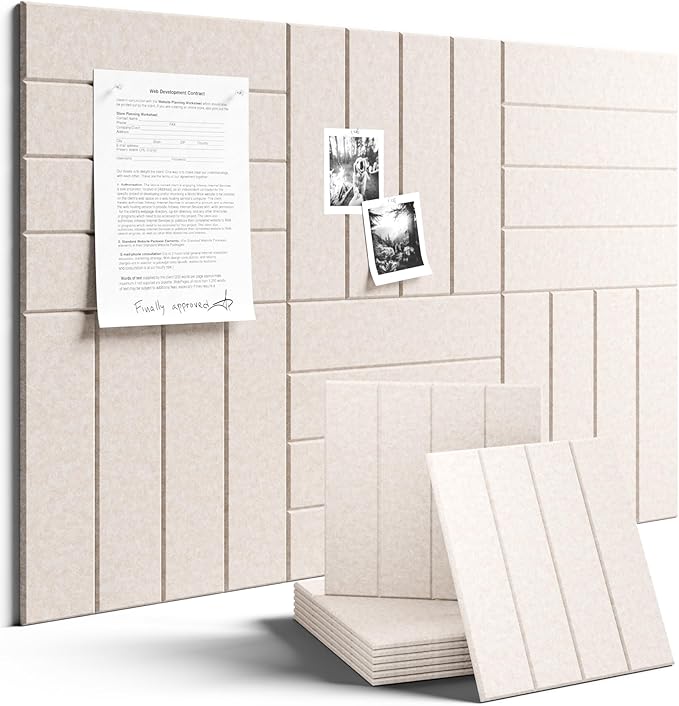 Fluxynara Felt Bulletin Board Tiles Large 36" x 24" Cork Board Alternative-6 by FLUXYNARA