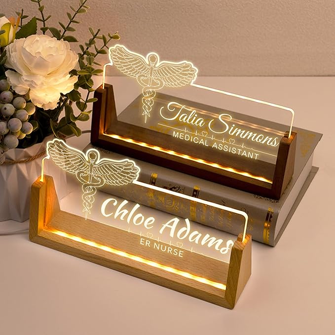 Desk Name Plate Personalized, Custom Office Light Up Name Plate - Image 2