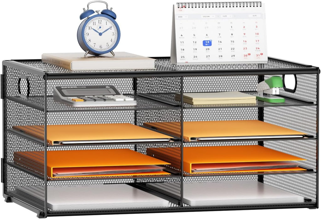 Marbrasse 5 Tier Desktop Literature Organizer, Mesh Paper Organizer Desk