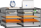 Marbrasse 5 Tier Desktop Literature Organizer, Mesh Paper Organizer Desk