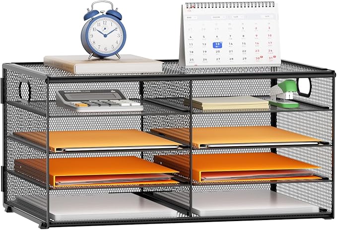Marbrasse 5 Tier Desktop Literature Organizer, Mesh Paper Organizer Desk by Marbrasse