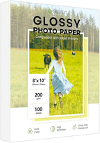 100 Sheets Glossy Photo Paper 8x10, Goefun 200GSM/54LB Inkjet Printer Paper by Goefun