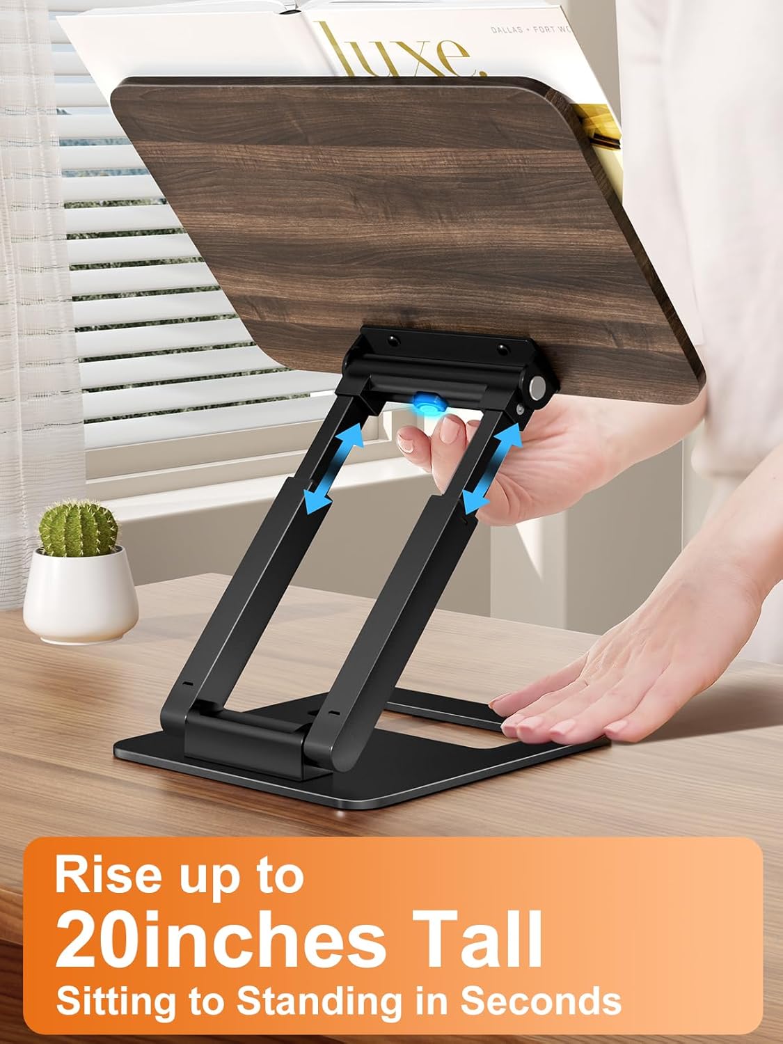 Tounee Telescopic Book Holder - Adjustable Height Cookbook Stand with Elastic...