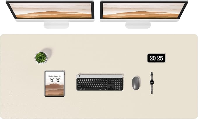 Aothia Leather Desk Pad Protector, Office Desk Mat, Large Mouse Pad, Laptop by AothiaSimpleNaturalUnique