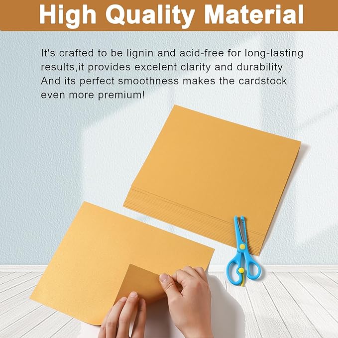 Silunkia 40 Sheets Gold Shimmer Cardstock 8.5 x 11 Certificate Paper, 75lb - Image 4