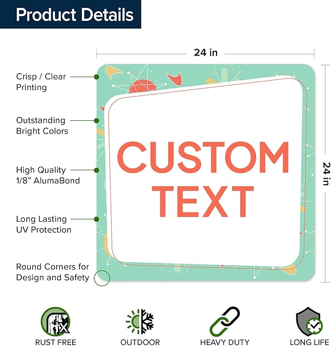 Custom Sign, Custom Street Sign, 11 Font Colors, 13 Font Styles, 4 Hole Options - Image 6