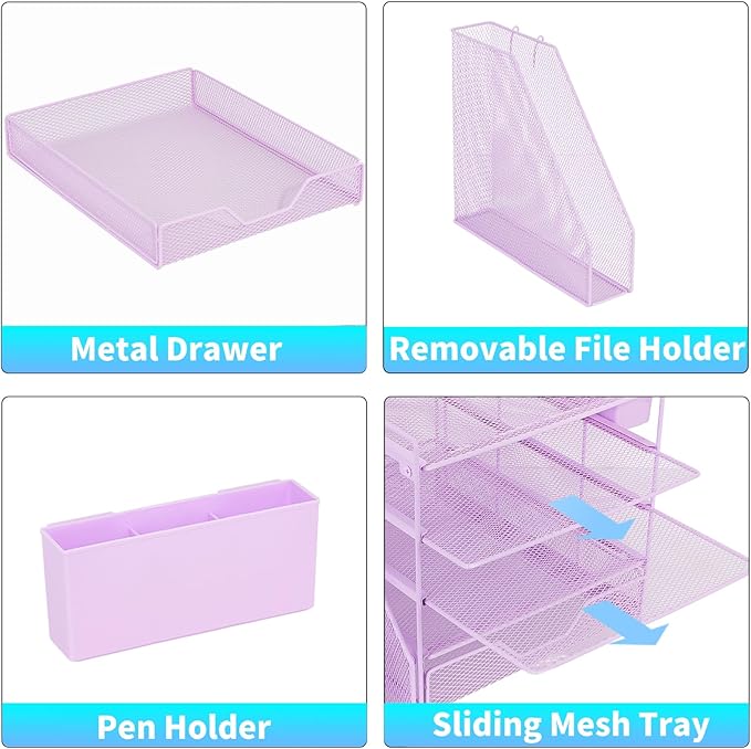 Gugsey Desk Organizer, 5-Tier Paper Letter Tray Organizer - Image 3