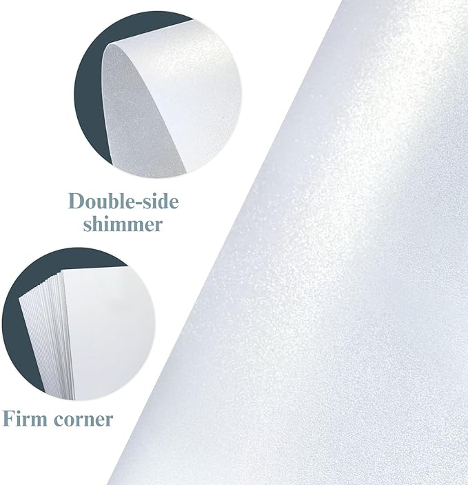 White Shimmer 5x7 Blank Cards and Envelopes, Goefun Pearl White Folded - Image 3