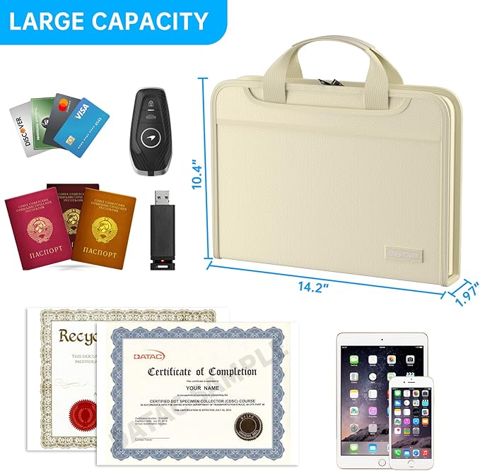 ENGPOW Accordion File Organizer, Fireproof Expanding File Folder - Image 6