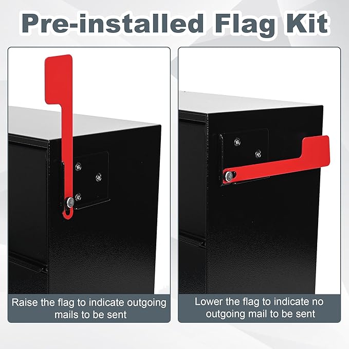 Large Wall Mount Mailbox with Lock and Outgoing Mail Flag - Image 5