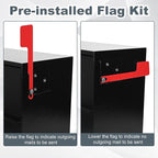 Large Wall Mount Mailbox with Lock and Outgoing Mail Flag - Image 5