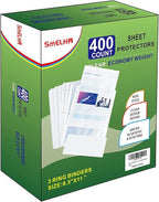 Sheet Protectors 400 Page, Page Protector 8.5" x 11" ，Upgraded Clear Plastic by SMELHA