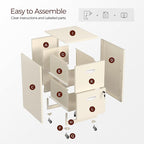 Kubohogar 2 Drawer Mobile File Cabinet - Image 6
