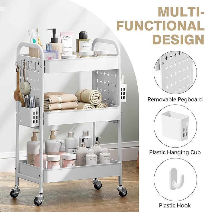 KINGRACK 3 Tier Rolling Cart - Image 3
