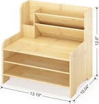Wisuce Essentials Bamboo Desk Organizer Mail Holder Countertop Letter Tray File - Image 5