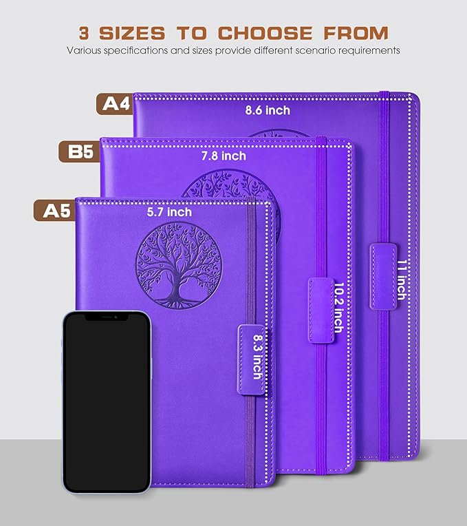 Biuwory Lined Journal Notebook for Women Men, 256 Pages A4 Large Hardcover - Image 2