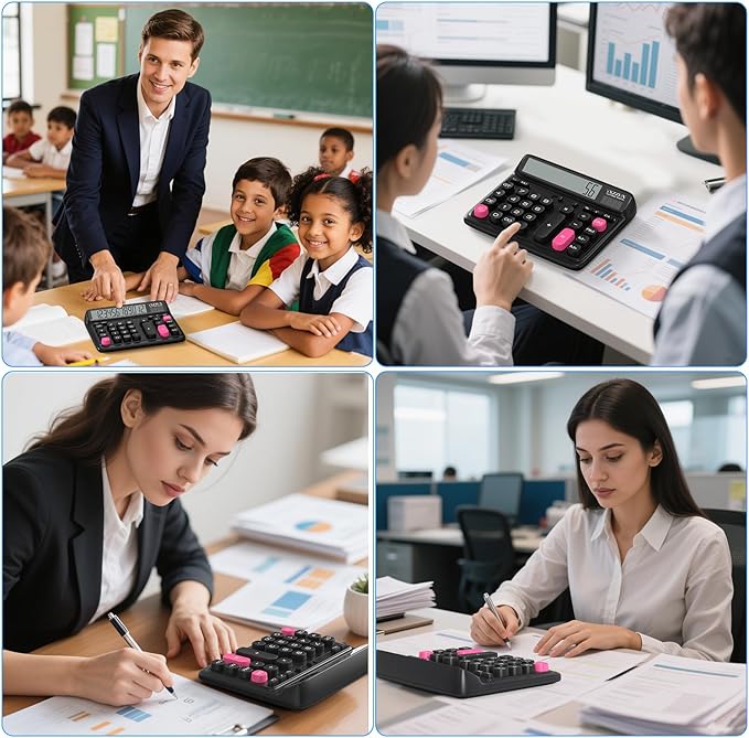 Desktop Calculator with Extra Large 5-Inch LCD Display, 12-Digit Two Way Power - Image 7