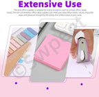 Swpeet 9Pcs Pink Office Supplies Kit, Desk Accessories Including Stapler - Image 7