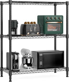 M MZG 750 lbs 3 Tier Storage Rack Metal Wire Shelving Unit, Storage Standing