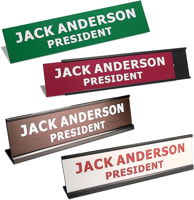 2" x 8" Custom Engraved Name Plate Personalized Office Nameplates - Image 2