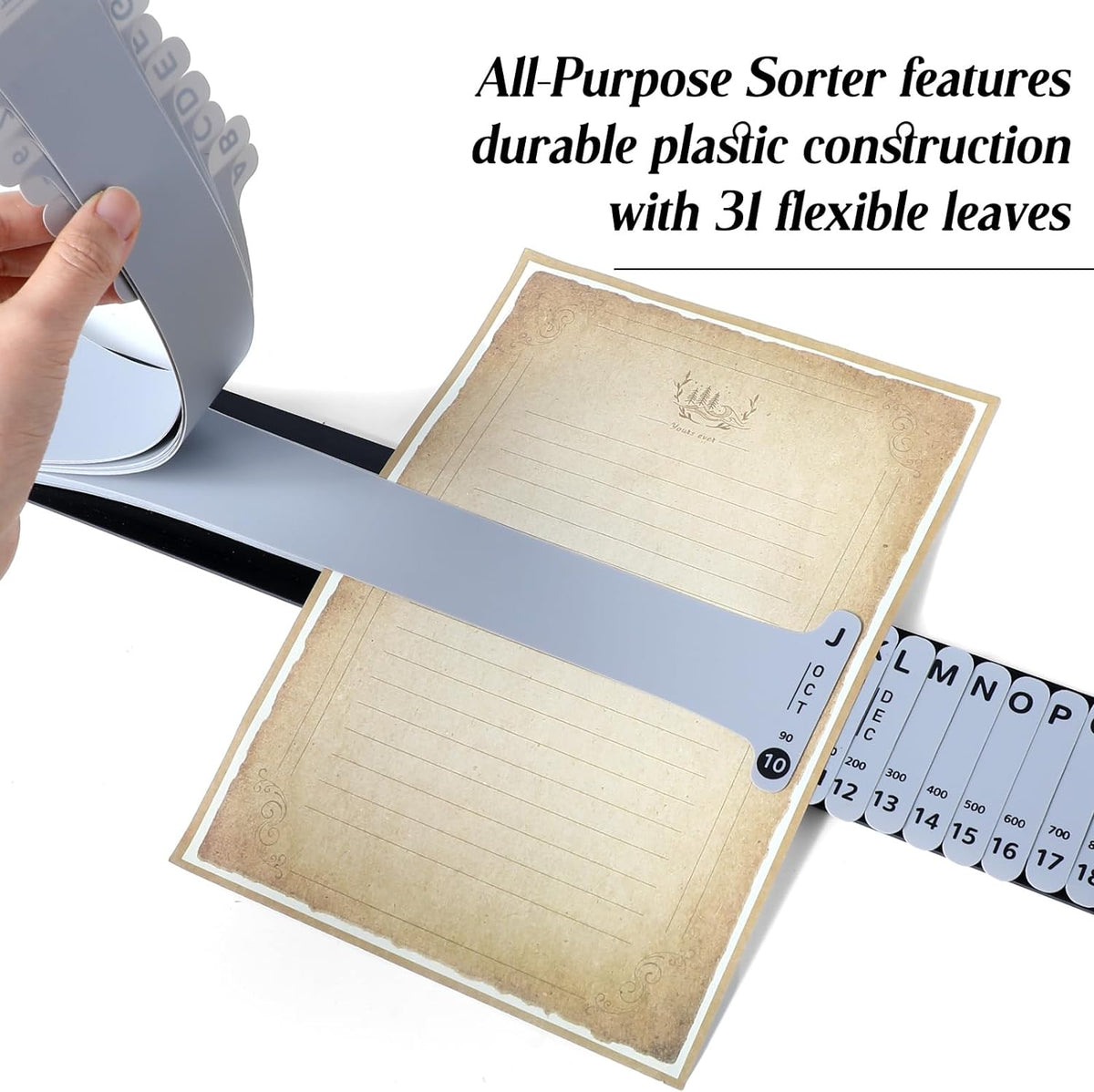 PerKoop Paper Document Sorter Plastic Alphabetical File Organizer, 2 Sets