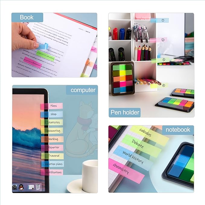 Golcellia 600 Pcs, Transparent Sticky Notes, Page Markers, Book Tabs, Sticky - Image 8