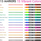 Shuttle Art Dry Erase Markers, 15 Colors Magnetic Whiteboard Markers, Fine Point - Image 2